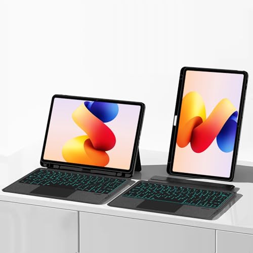 Clavier Redmi Pad Pro 12.1 étui tactile rétroéclairé avec porte-crayon noir