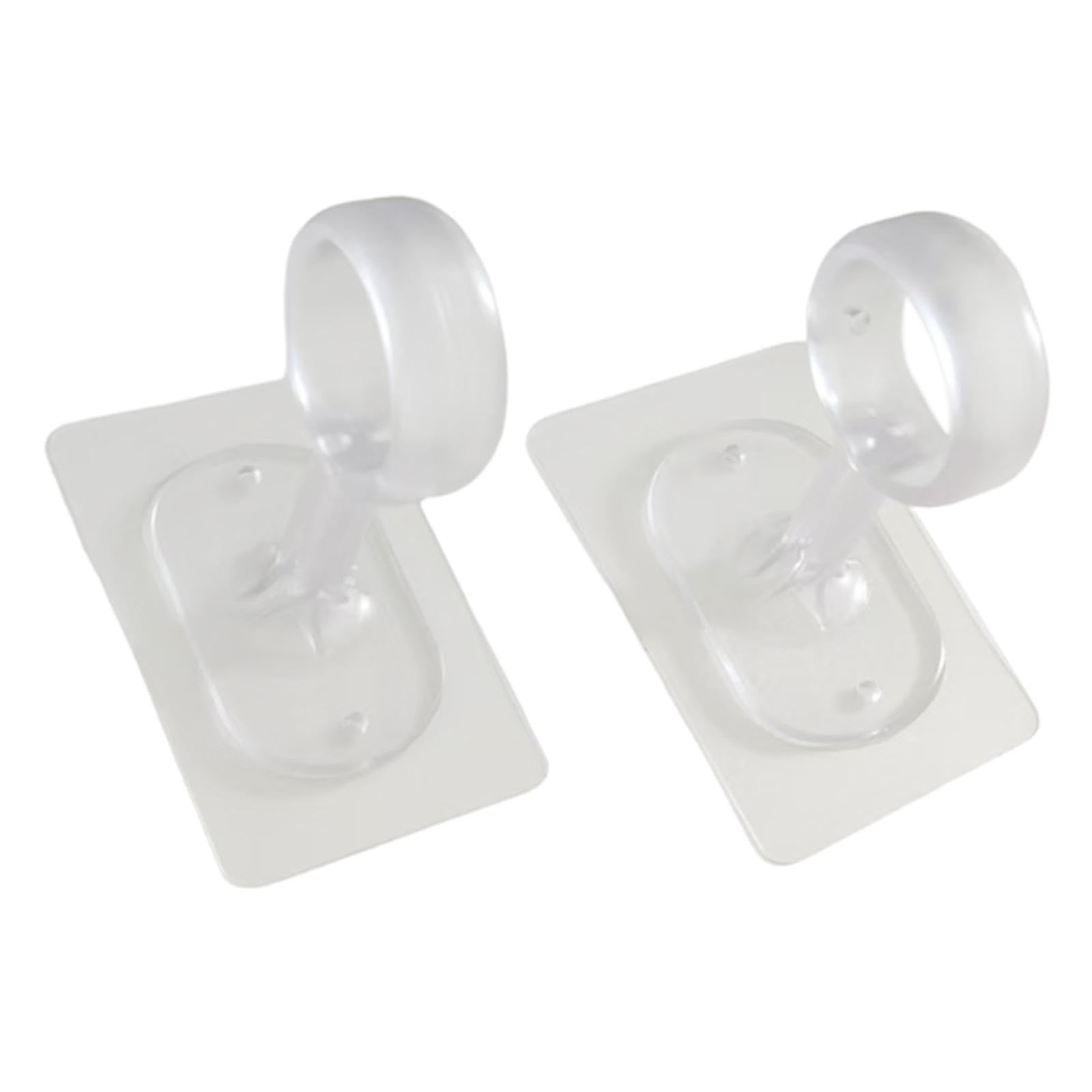 Housevibe Transparent Ceiling Curtain Rod Brackets 2Pcs Closet Pole Hangers Clear Mount Brackets For Home Room Curtain Rod Holders Drapery Hardware