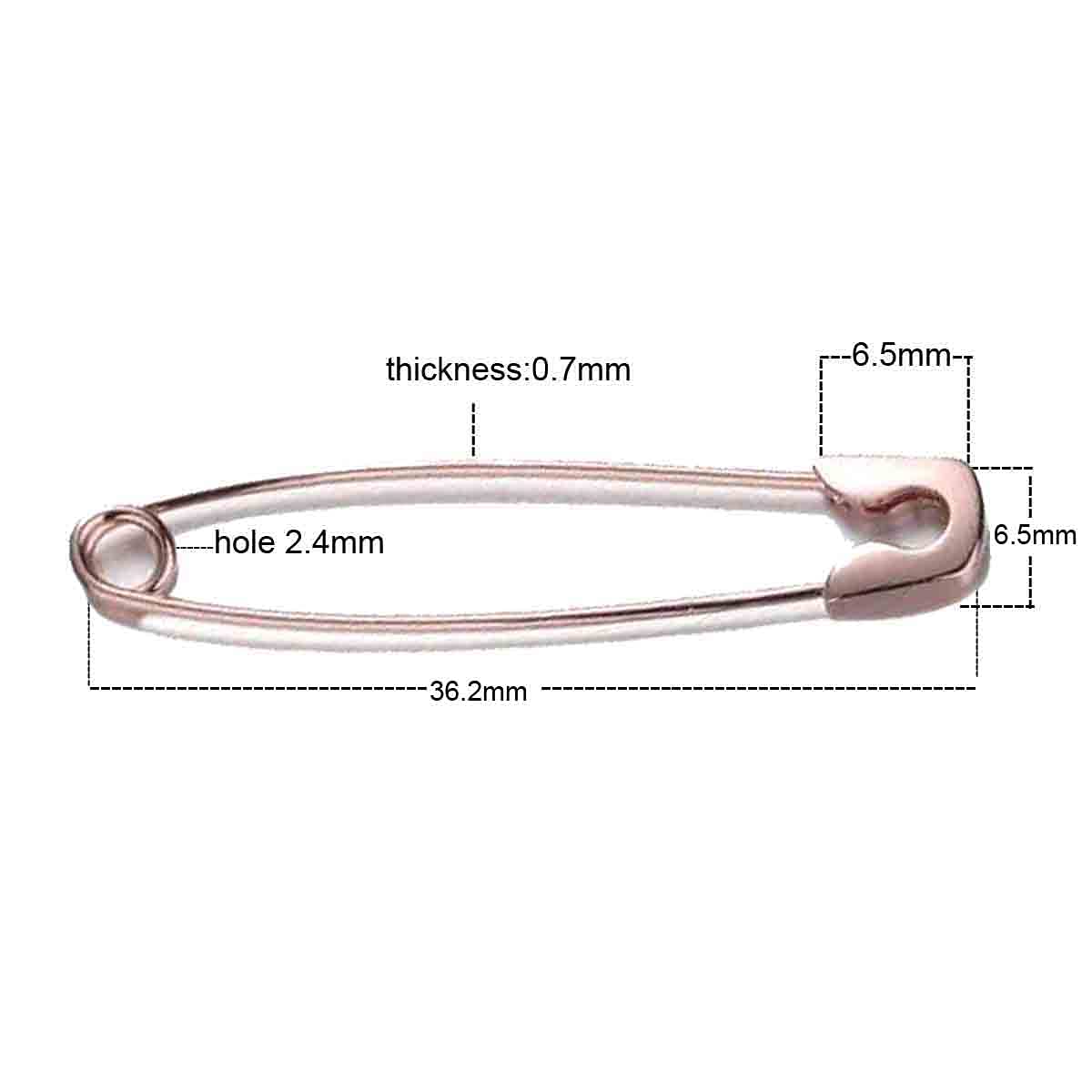 Solid 925 Silver Safety Pin Jewelry Brooch Knit Scarf Lapel or Collar Brooch Pin DIY Earring Jewelry for Women(Rose Gold Color)