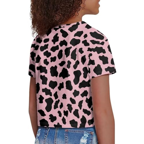 Image of Kids T Shirt Short Sleeve Crop Tops for Girls Summer Clothes Pullover Tees Shirt 5-14