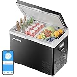 HCALORY 40L Kompressor Kühlbox mit App-Steuerung & Dualzone -20°C bis 20°C,12/24/230V Elektrische Kühlbox mit Trennwand,Mobiler Camping kühlschrank für Auto/LKW/Boot