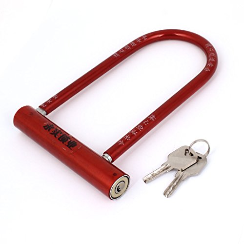 Aexit Plastic Coated Bike Locks Bicycle Bike Motorcycle Security Cable Lock Red U-Locks 62cm Long