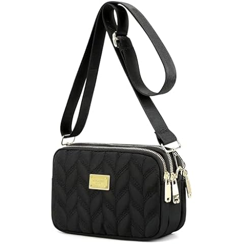 WITERY Small Crossboby Purse for Women - Waterproof Nylon Crossbody Phone Purse Shoulder Bag with Adjustable Strap, Lightweight Ladies Multi-Pocket Small Purses Travel Purse Handbags Cover