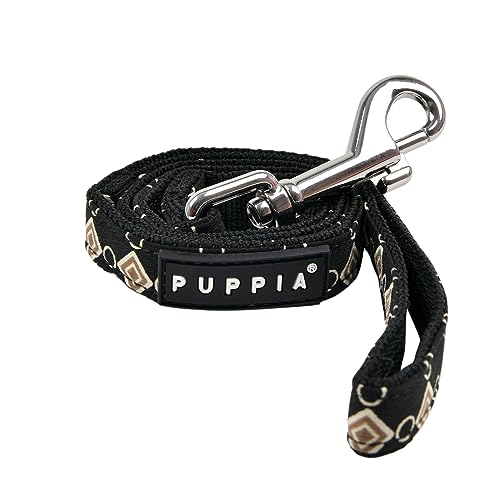 Puppia Jace Winter Dog Leash Walking Training Fashionable for Small and Medium Dogs, Black, Large