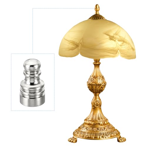 Image of PATIKIL 1 inch Tall Iron Lamp Finials Cap Knob, 4Pcs Lamp Screw Holder Tapped 1 /4-27 for Table and Floor Lamp Shade Decorations, Nickel Color
