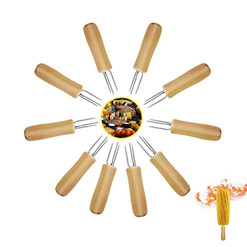 BBQ Grill Maisspieße, 10 Stück Mais Halter Edelstahl Maiskolben Spieße, Pellkartoffelgabel Grillzubehör, Edelstahl Maiskolbenspieße für Grill BBQ Pichnick Obste Outdoor Zuhause Küche Werkzeug Cover