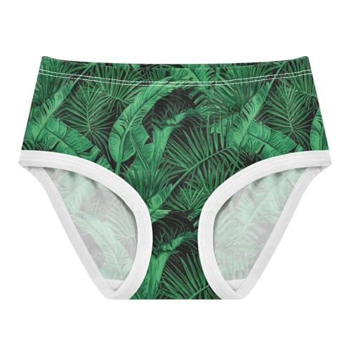 Joisal Tropical Green Palm Leaves Panties for Girl Girls Underwear Toddler Cotton Aesthetic Undies Kids Briefs 2t