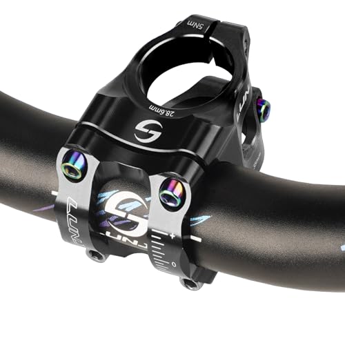 Mountainbike-Lenker aus CNC-Aluminiumlegierung hochfester hohler kurzer Vorbau geeignet für die meisten Fahrräder Rennräder Mountainbikes (Schwarz)
