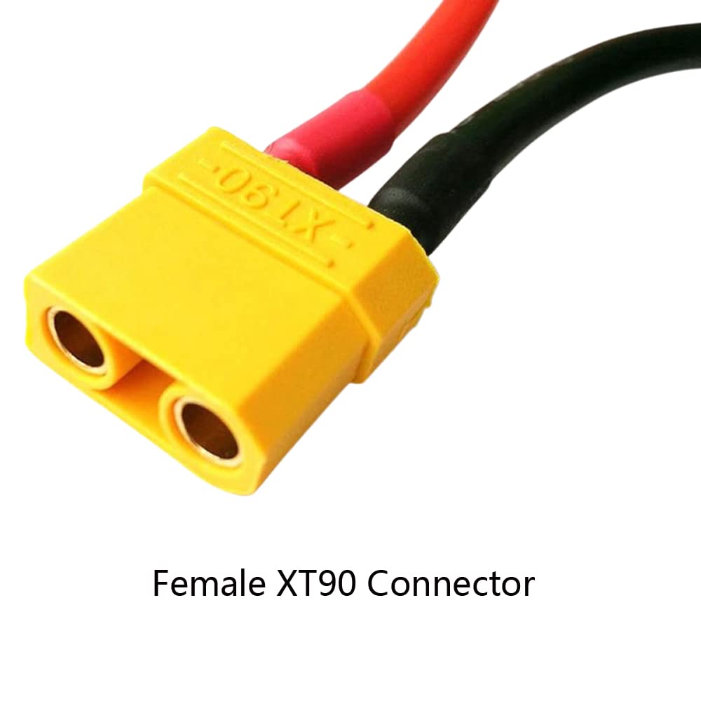LINSYRC Adaptateur Parallèle XT90 – 1 Femelle Vers 2 Mâles – Câble 10 Cm 12AWG – Double Capacité Batterie RC