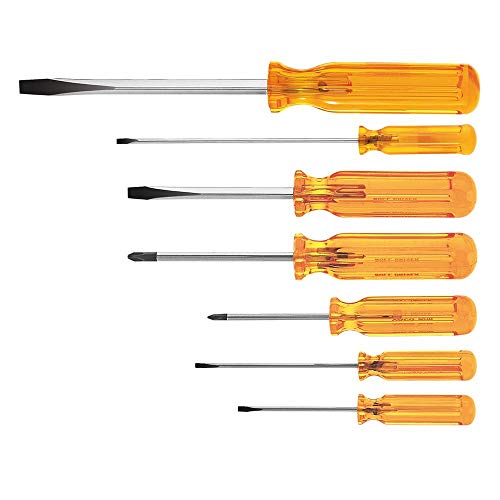 Klein Tools 85276 Screwdriver Set, Phillips Tip Bull Drivers and Slotted Screwdrivers with Comfordome handles for comfort, 7-Piece