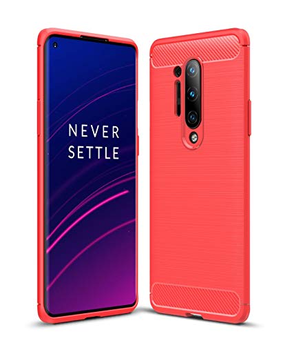 Coque OnePlus 8 Pro anti-choc et anti-rayure texture carbone rouge