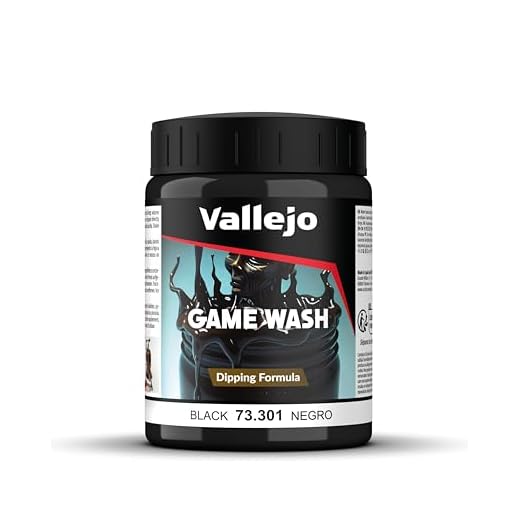 VALLEJO-3073301 73301 VALLEJO Game Color Wash Negro, Surtido, 200 ml (Paquete de 1) (3073301)