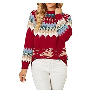 Damestrui Nieuwjaar Kersttrui Herfst En Winter Colorblock Kerstdag Fawn Trui