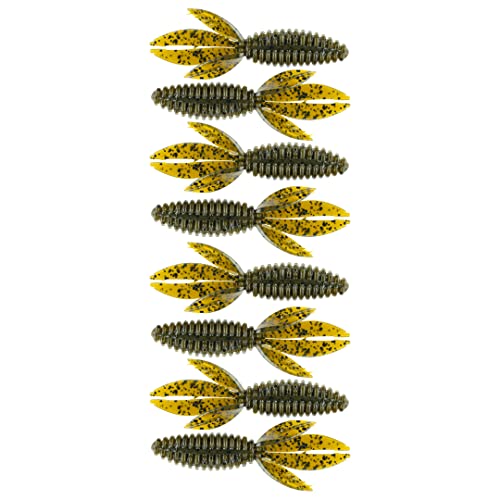 BAITFUEL B Bug Infused with Supercharged X55 Formula Gel: Fish Scent Technology with Powerful Attractants | 4.3-Inch, Green Pumpkin (PN: X48505)