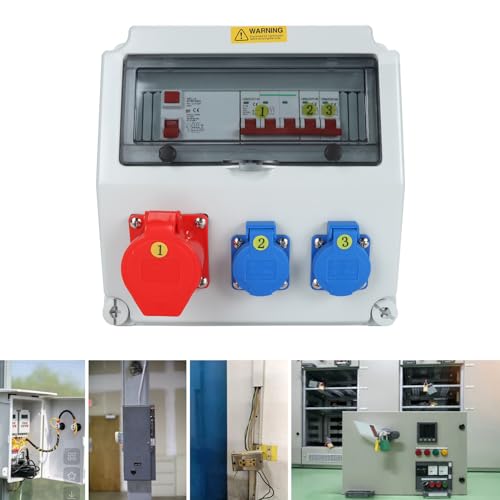 Caja de Enchufe Industrial robusta con disyuntor integrado 8