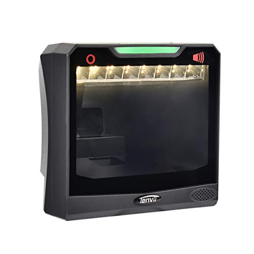 LENVII E688 Desktop Auto Scan 2D Barcode Scanner Wired Barcode Reader 1D QR Code Scanning Omnidirectional Platform Hands-Free Image Sensing Bar Code Scanner for Supermarket Library Retail Store