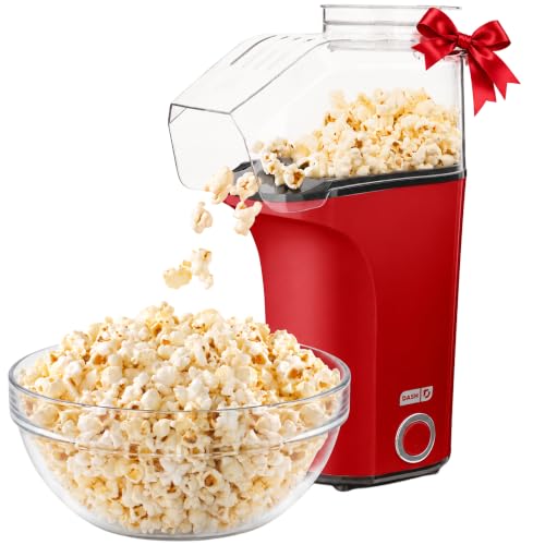 Dash Fresh Pop Popcorn Maker, Electric Hot Air Popper, 16-Cup, Red | Popcorn Machine, Oil-Free Air...