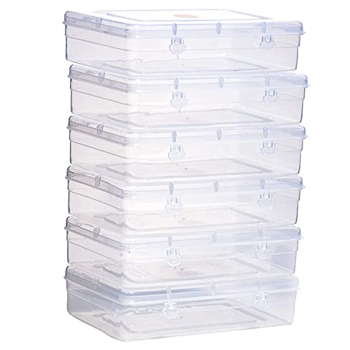 Image of Chetan Clear Plastic Medium Storage Boxes (Set of 6) - Versatile Transparent Containers for Organizing Small Items (Size No - 4)