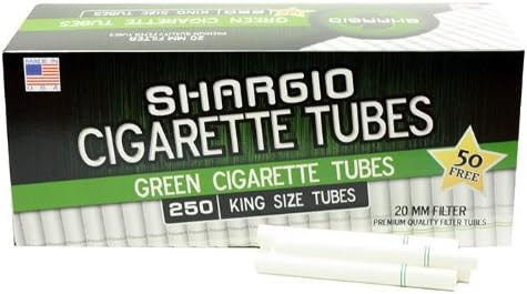 Shargio Menthol Green King-Size Stunning Filter Tubes 250ct Contains Amazing Taste Comes with - 1 Case of 40 Pack