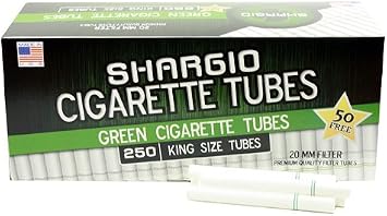 Shargio Menthol Green King-Size Stunning Filter Tubes 250ct Contains Amazing Taste with - 1 Case of 40 Pack