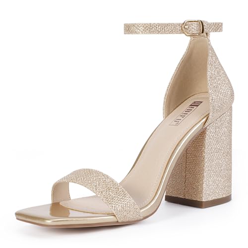 IDIFU IN3 Chunky Block Heels Wedding Party Dress Heeled Sandals