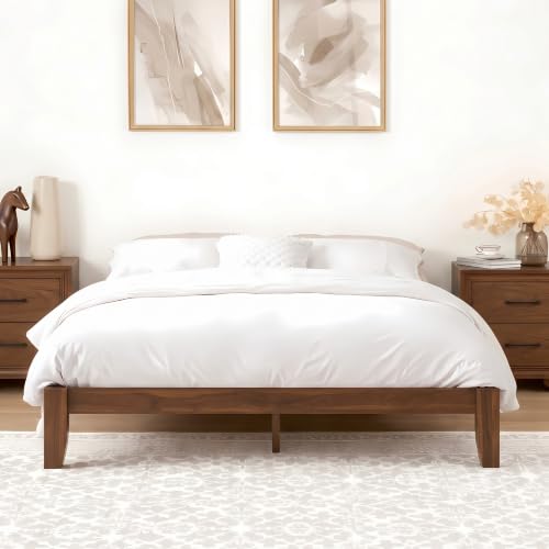 Image of Softa Mikor Queen Japanese Joinery Bed Frame, Solid Rubberwood, 1500 Lbs Heavy Duty Slats Support, SGS Certified, 15-Min No-Tool Assembly, Noise-Free, Under-Bed Storage, No Box Spring Needed