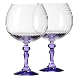 KROSNO Bicchieri da Gin 660 ml con stelo lavanda, set da 2 – per Gin Tonic, Aperol Spritz e Cocktail – senza piombo – lavabili in lavastoviglie – Bubble Celebration Moments