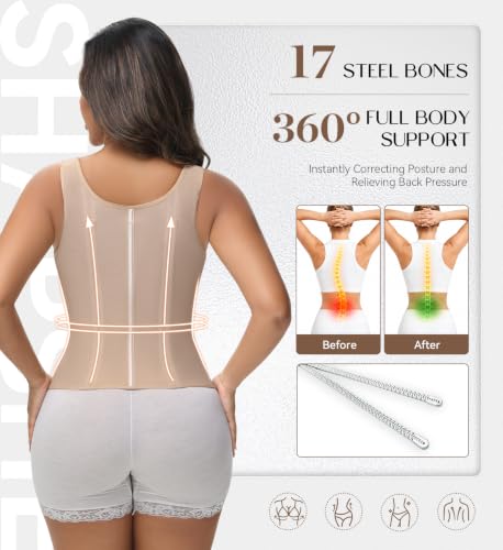 Image of SHAPSHE Waist Trainer Corset for Women Tummy Control Body Shaper with Bra