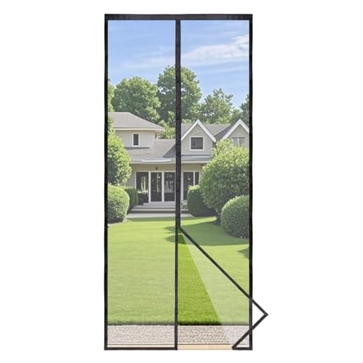 Puerta de Malla Magnética Apalus Prime, Cortina Hecha de Malla, Cierre Magnético de Arriba a Abajo, Se Cierra Automáticamente y Mantiene el Aire Fresco（80x200 CM, Negro）