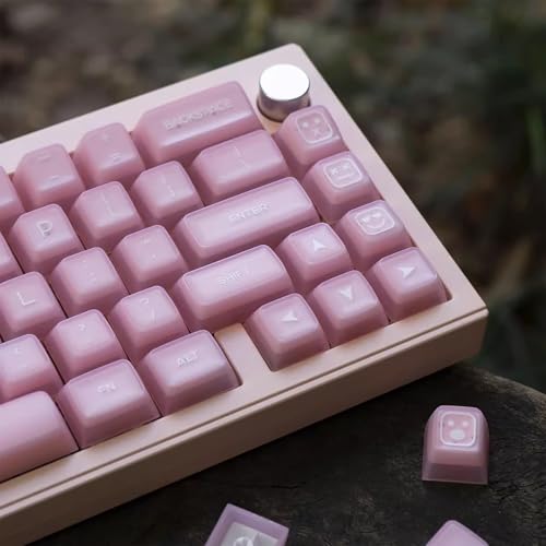 Image of 142 Keys Doubleshot Pink Jade Keycaps SA Profile Keycap Set Fit for 61 /64 /87 /104 /108 Cherry Mx Switches Mechanical Keyboard