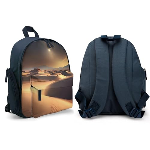 Sahara Desert Backpack for Men Women, Durable Small Bookbag Lightweight Daypack for Travel, Hiking, Blue-style4