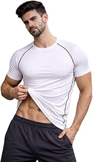FBAR Men’s Compression T-Shirt Short Sleeve – Athletic Workout Gym Shirt, Moisture Wicking Quick Dry Performance Base Laye...