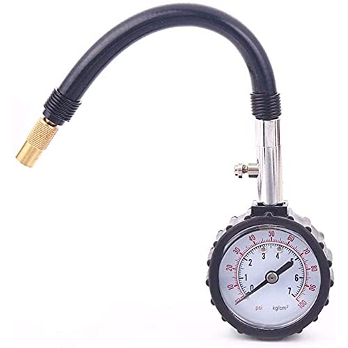 HMTE Manometer 100 PSI Reifendruckmesser Duty Best Accurate Heavy Duty Air Pressure Reifendruckmesser Kompatibel mit Auto & Motorrad Free Shpping