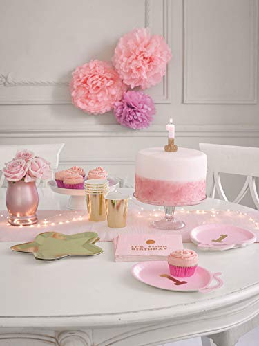 Talking Tables Pink Number 1 Candle With Gold Glitter Premium Quality Cake Topper Decoration For Kids, Adults, Teenagers, 1St Birthday Party, Anniversary, Milestone Age, 3" #TOP2