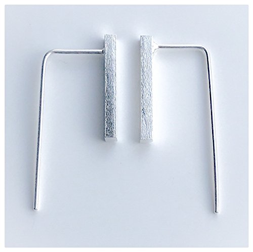 Iszie, orecchini lunghi a barra, in argento