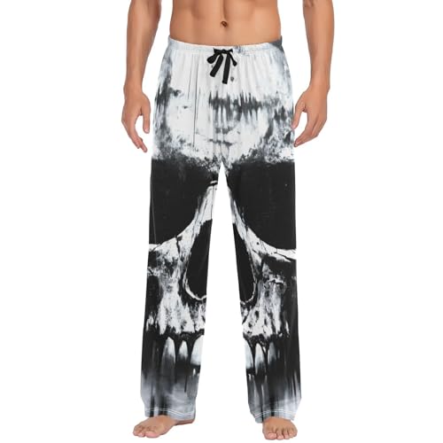 Pajama Pants Gothic Skull Black for Men Men's Separate Bottoms, Lounge Pants with Pockets S