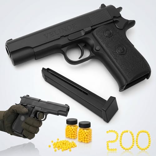 Image of Velinor Gun with BB Bullets High Primium Accuracy P729 bb Blaster Pistol Semi Auto Plastic Splatter Ball Gun for Kids & Adults with 200 BB Bullets Pack of 1 (1)