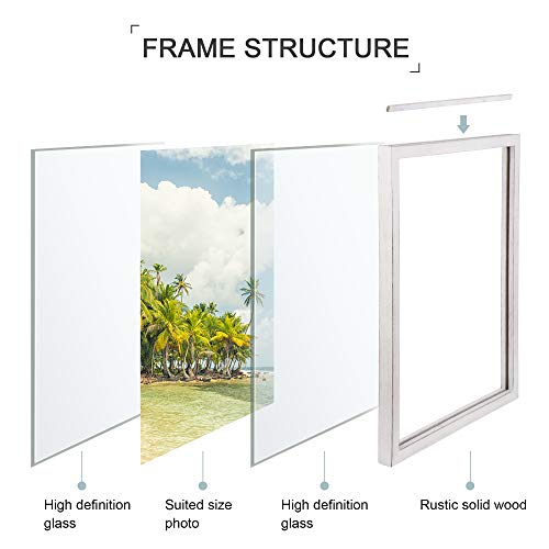 Dlquarts Floating Picture Frames, 11X14 Picture Frame, Floating Display For Photos 2X3, 3.5X5, 5X7, 8X10 Or Full Display Without Mat For 11X14 Fotos, 2 Pack, Vintage White #TOP3