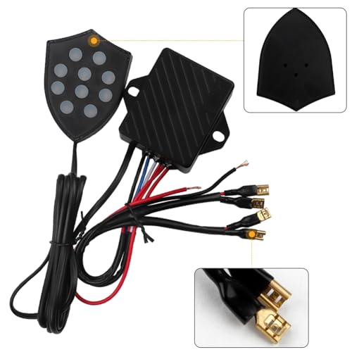 Bocina electrónica de 12V y controlador musical de 10 sonidos para coche 4