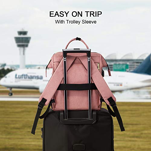 LOVEVOOK Laptoprugzak voor Dames, 17 inch Waterdicht Rugzak Dames Schoolrugzak voor Jongens en Tieners, Grote Rugzakken met USB-Oplaadaansluiting, voor Reizen School Universiteit Werk - Image 7