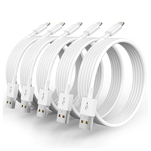 iPhone Charger,5 Pack (10 FT) VODRAIS [Apple MFi Certified] Charger Lightning to USB Cable Compatible iPhone 12/11 Pro/11/XS MAX/XR/8/7/6s/6/plus,iPad Pro/Air/Mini,iPod Touch Original Certified-White
