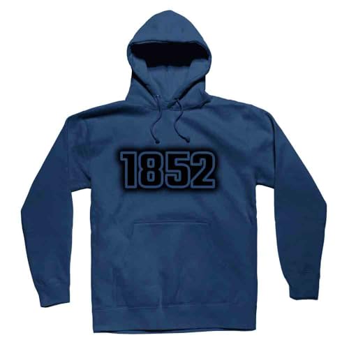 Hoodie unisex navy blue 1852 vintage en coton confortable