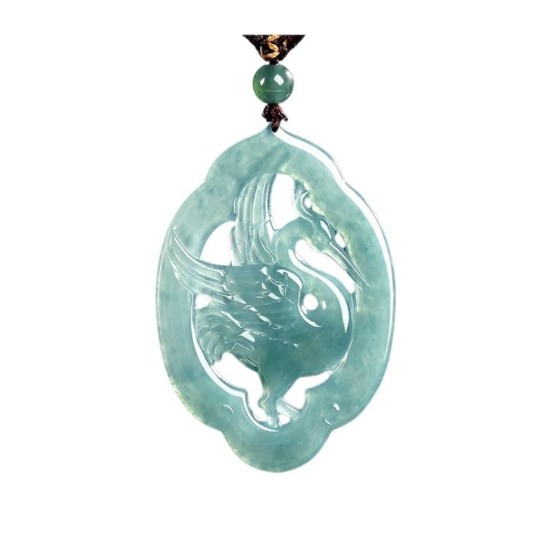 Pendentif aigrette de jade contre le stress, collier amulette pour retrouver la sérénité