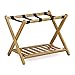 Relaxdays Porte-bagage pose valise pratique support de bagage en bois de bambou avec 4 sangles sac de voyage vacances espace de rangement accessoire hôtel, nature 47 x 68 x 53 cm