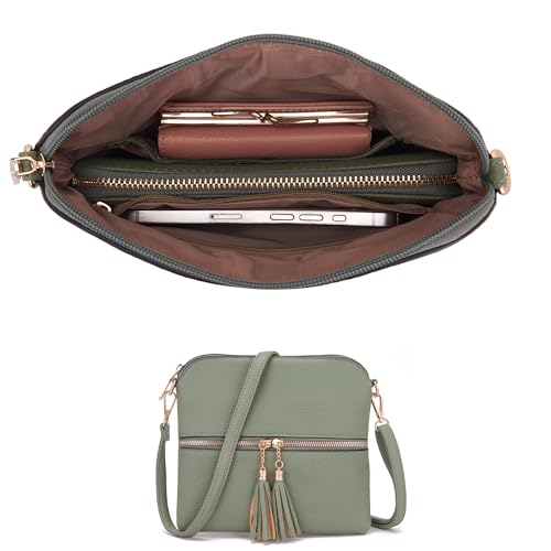 Image of Qiyuer Slouchy Handbag for Women Shoulder Bag Hobo Purse Wallet Set 3pcs | Curved Lines, Dual-use Crossbody /Shoulder, Soft PU Vegan Leather, Divided Compartments, Versatile Roomy for Daily & Work