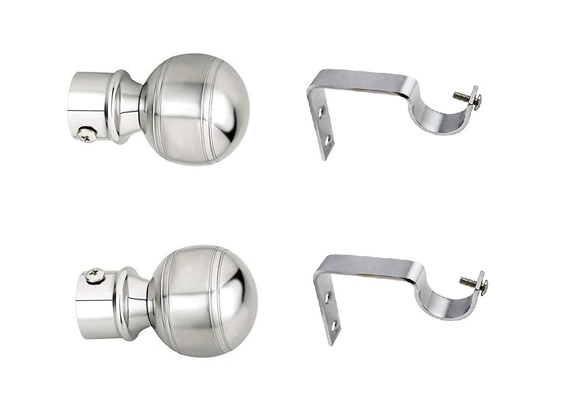 Arena Stainless Steel Curtain Bracket Set, Finials With Fitting Accessories, Rod Holder for Doors & Windows, 1 Inch Parda Rod Holder, Knobs for Windows 6 Pcs — Amazon image 8