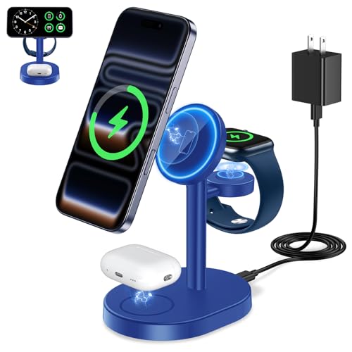 Mag-Safe Charger 3 in 1 Charging Station for iPhone Apple Watch AirPods - image 1