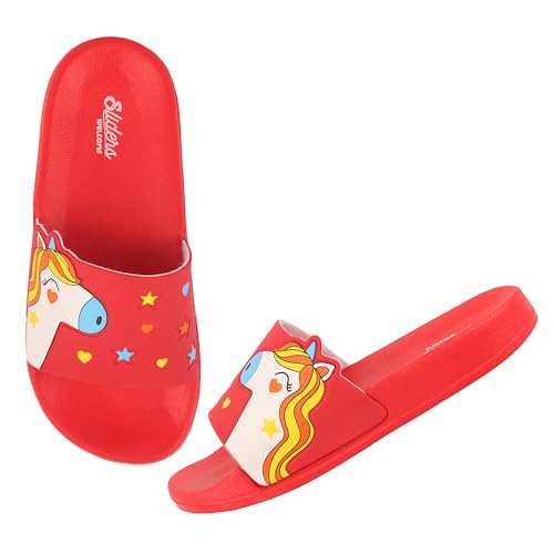 Image of WELCOME Unisex-Child Kids Flip-Flop Soft Comfortable Indoor & Outdoor Slippers Stylish Non-Slip Slide Home Casual Chappals For Boys & Girls