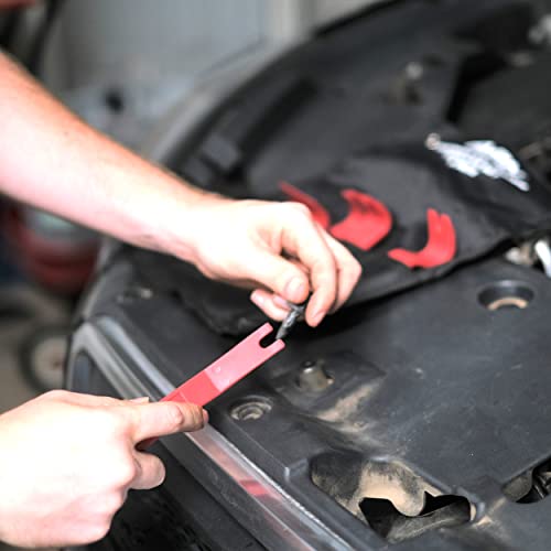 Image of ABN Premium Auto Trim Removal Tool Kit - 5Pc Pry Bar Set, Fastener Remover Trim Molding Interior Door Dash Panel Remover