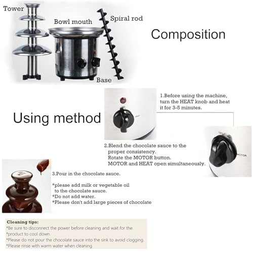 Fuente de Chocolate Eléctrica 4 Capas con Calefacción 170W miniatura 3